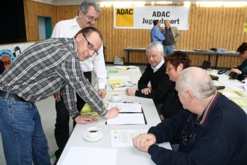 ADAC-Instruktoren Reiner Kopp (MSC Rockenberg) und Michael Kreuter (ADAC Bereichsleiter für Oldtimer) unterweisen in die Geheimnisse der ORI ADAC-Instruktoren Reiner Kopp (MSC Rockenberg) und Michael Kreuter (ADAC Bereichsleiter für Oldtimer) unterweisen in die Geheimnisse der ORI
